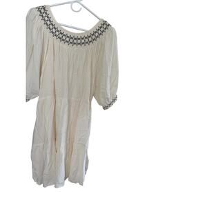 Old Navy Womens XL Cotton Dress Cover Up Embroidered Tiered Lined Peasant Boho